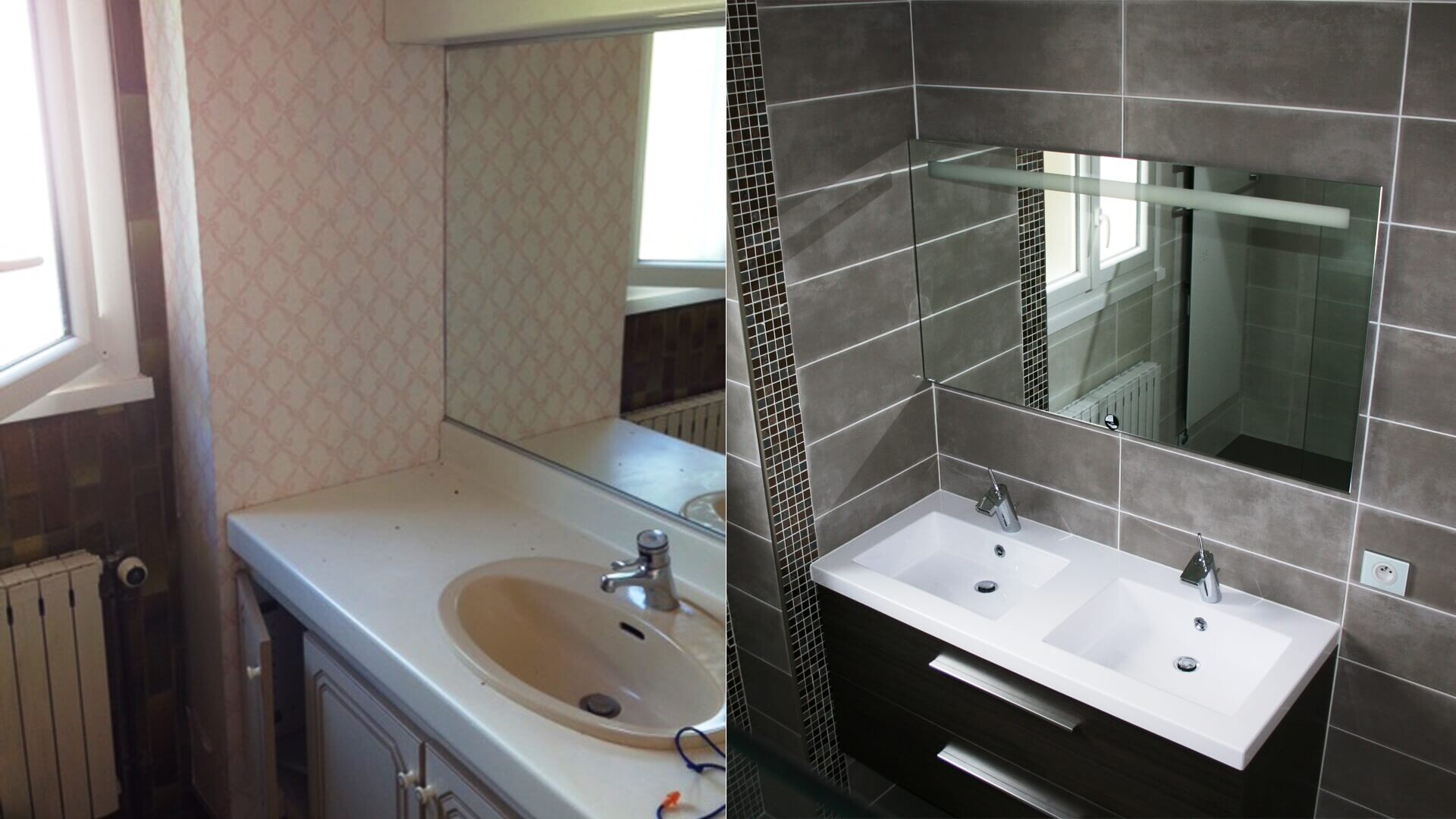 Rénovation d'une salle de bains des années 70 : avant / après