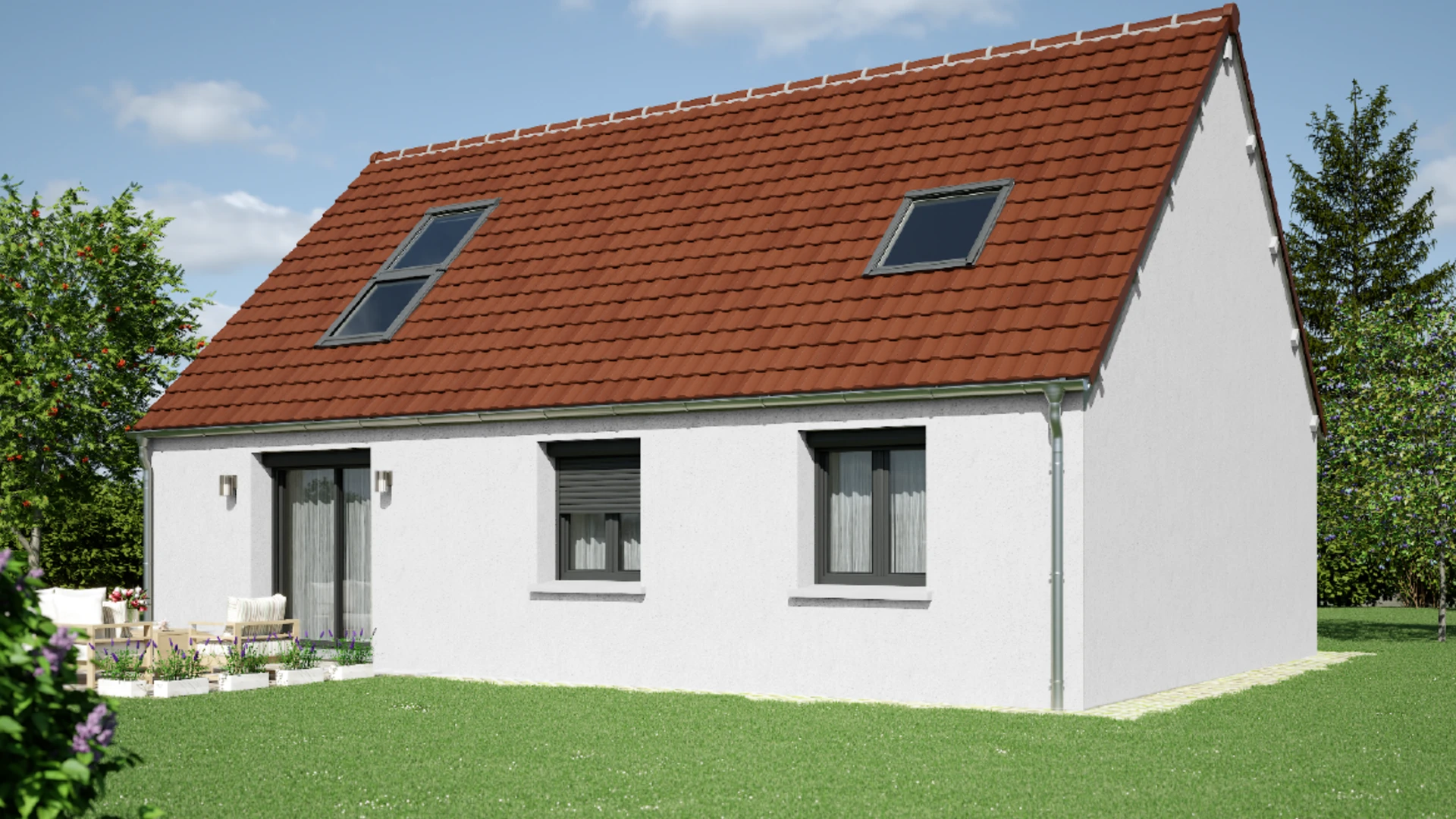 Maison après rénovation - Gris beige