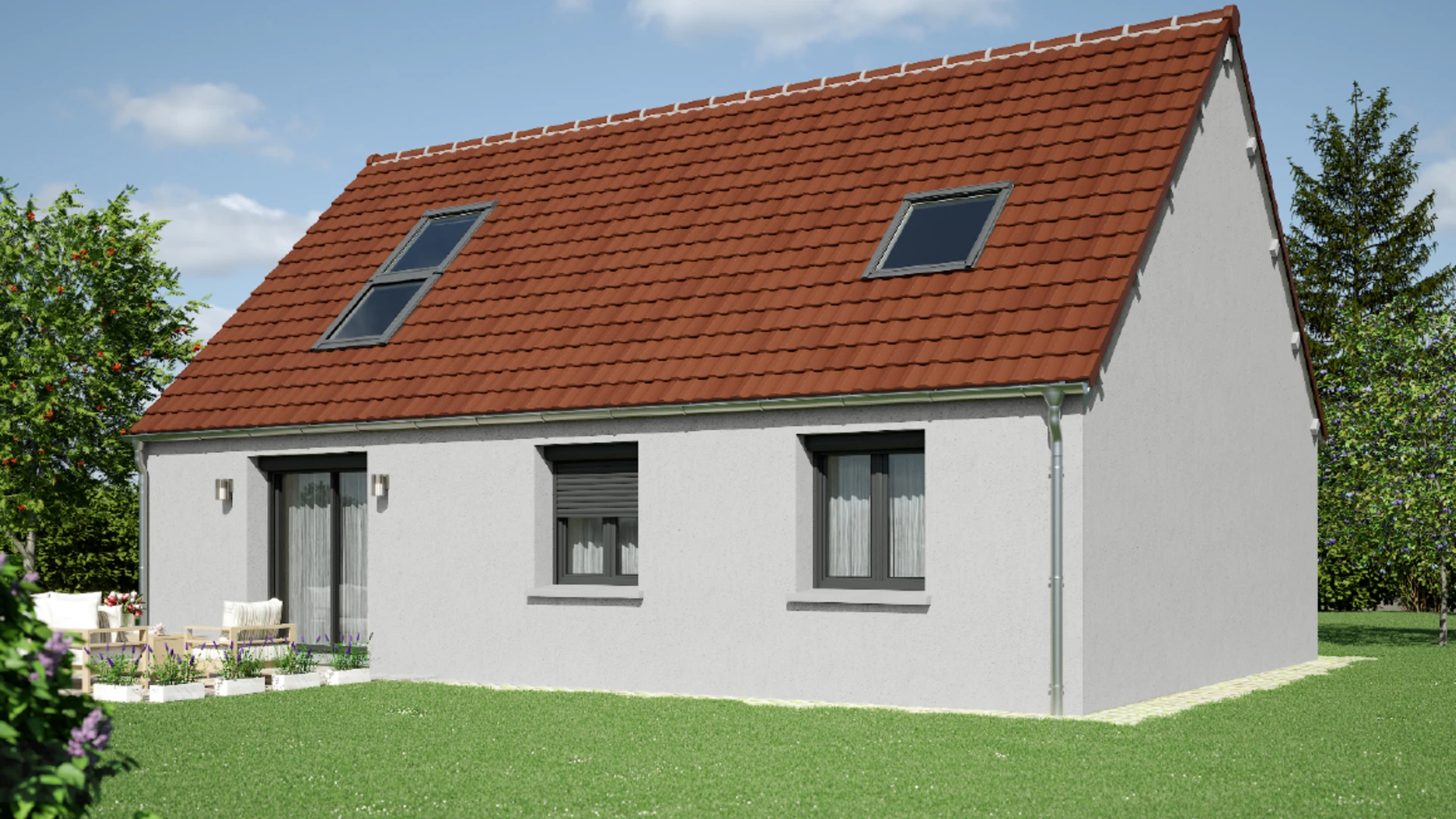 Maison après rénovation - Gris clair