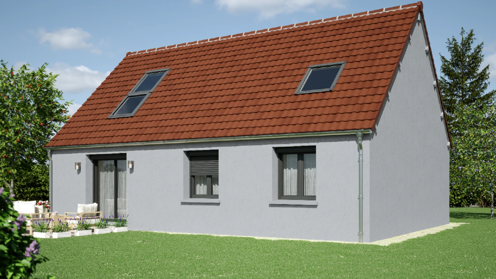 Maison après rénovation - Gris coloré froid