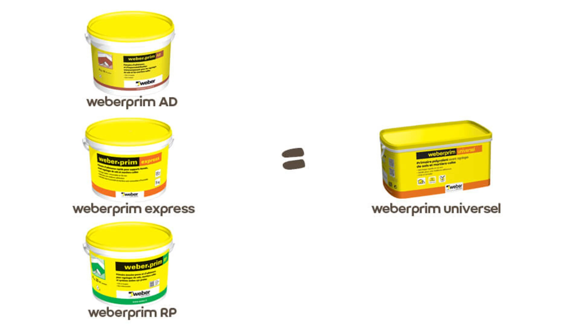 weberprim AD, weberprim RP, weberprim universel, weberprim express, packaging