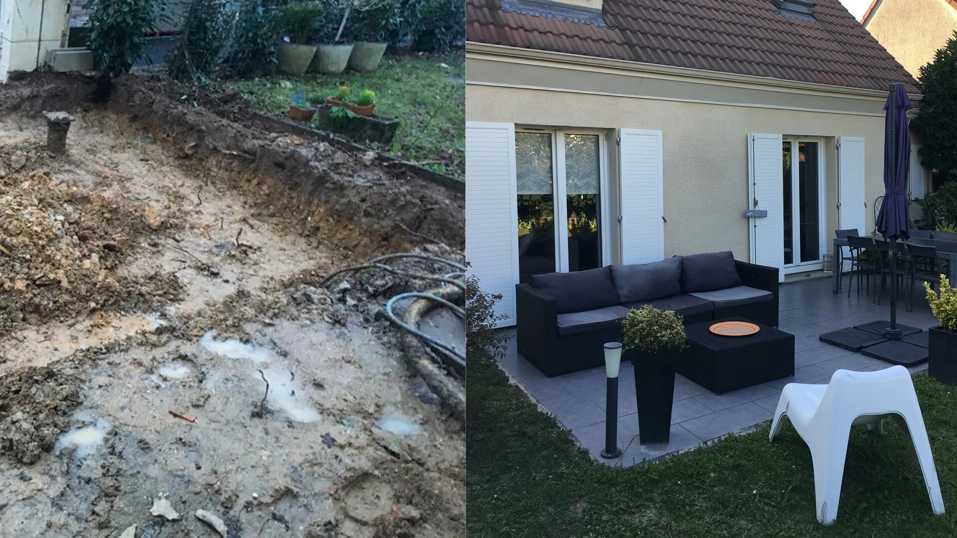 Réalisation d’une terrasse extérieure de 25 mètres carrés 