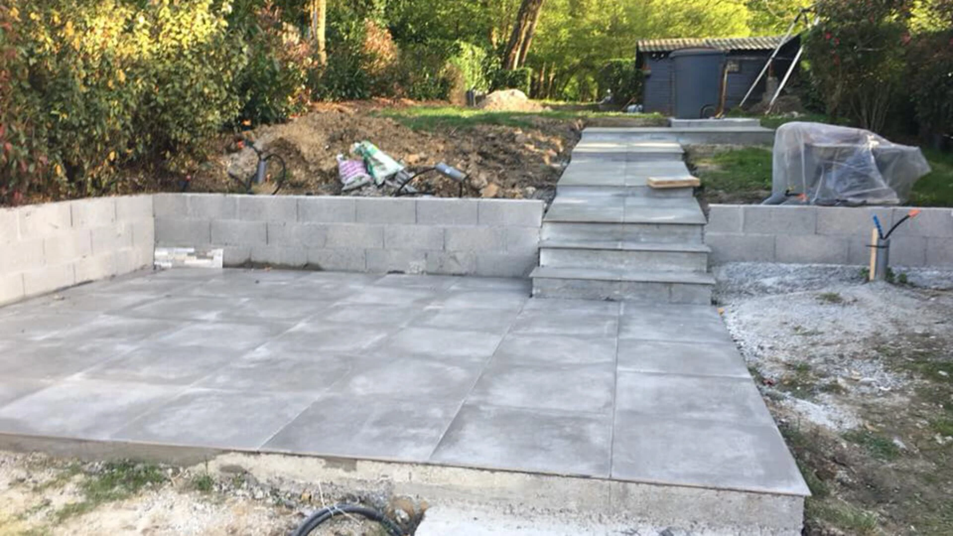 témoignage avant/après, Seine-et-Marne, terrasse, carrelage