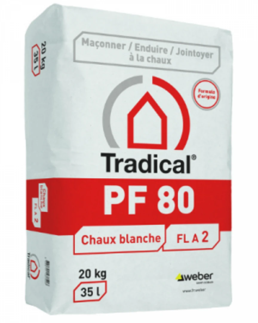 Tradical® PF 80 Chaux blanche pour les enduits de finition