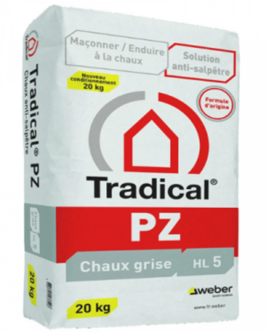 Tradical® PZ Chaux spécial anti-salpêtre en soubassements et murs