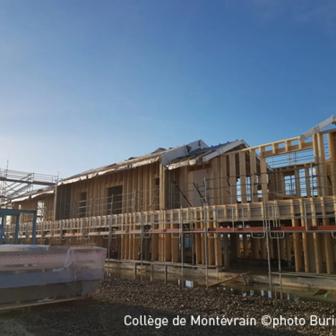 Détails ossature bois du mur_Collège de Montévrain