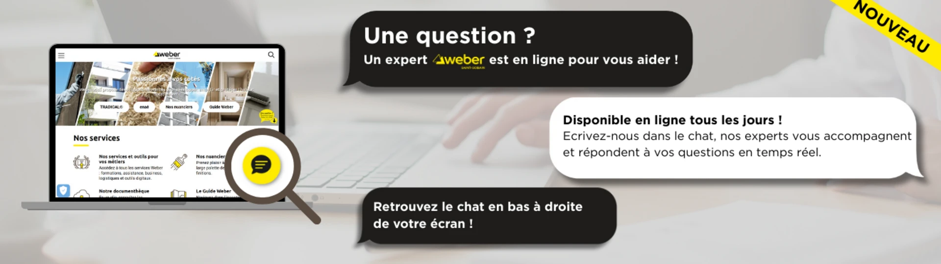 Bannière nouveauté chat en ligne