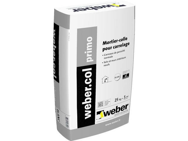 Webercol Primo Mortier Colle Pour Carrelage C1 L Weber
