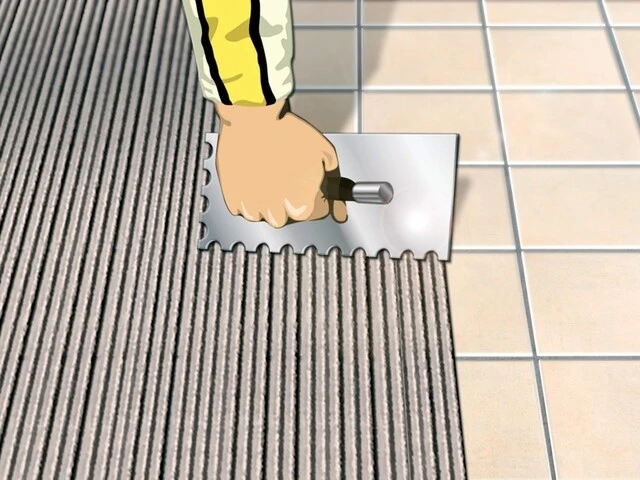 Application de la colle