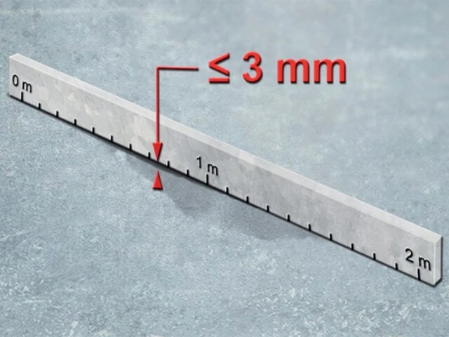 Planéité maximum de 3mm