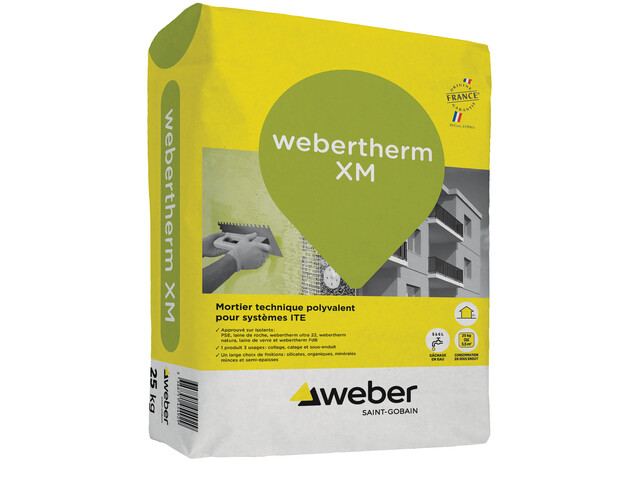 webertherm XM : Mortier technique pour collage, calage et sous-enduit ...