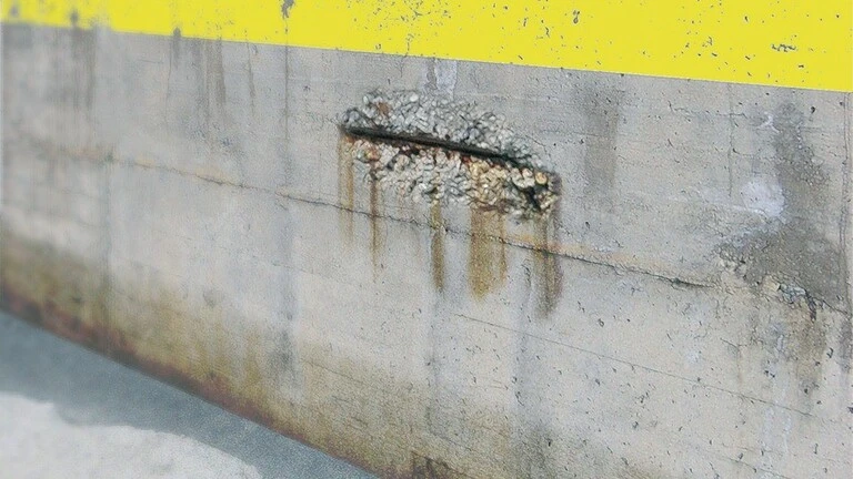 La corrosion des aciers entraînent un éclatement du béton