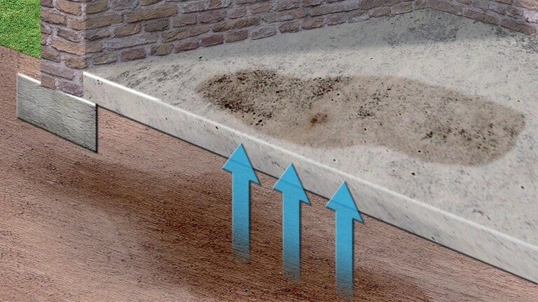 Ces dallages subissent des remontées d'humidité