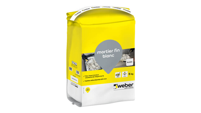 weberespace LS, weberespace maçonnerie, packaging, mortier fin blanc