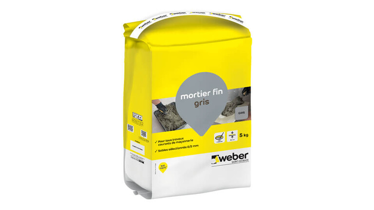 weberespace LS, weberespace maçonnerie, packaging, mortier fin gris