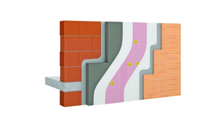 webertherm XM PSE gris calé-chevillé avec finition plaquette