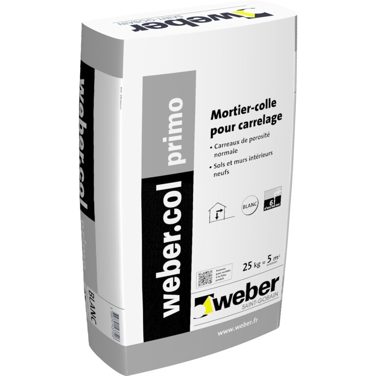 Webercol Primo Mortier Colle Pour Carrelage C1 L Weber