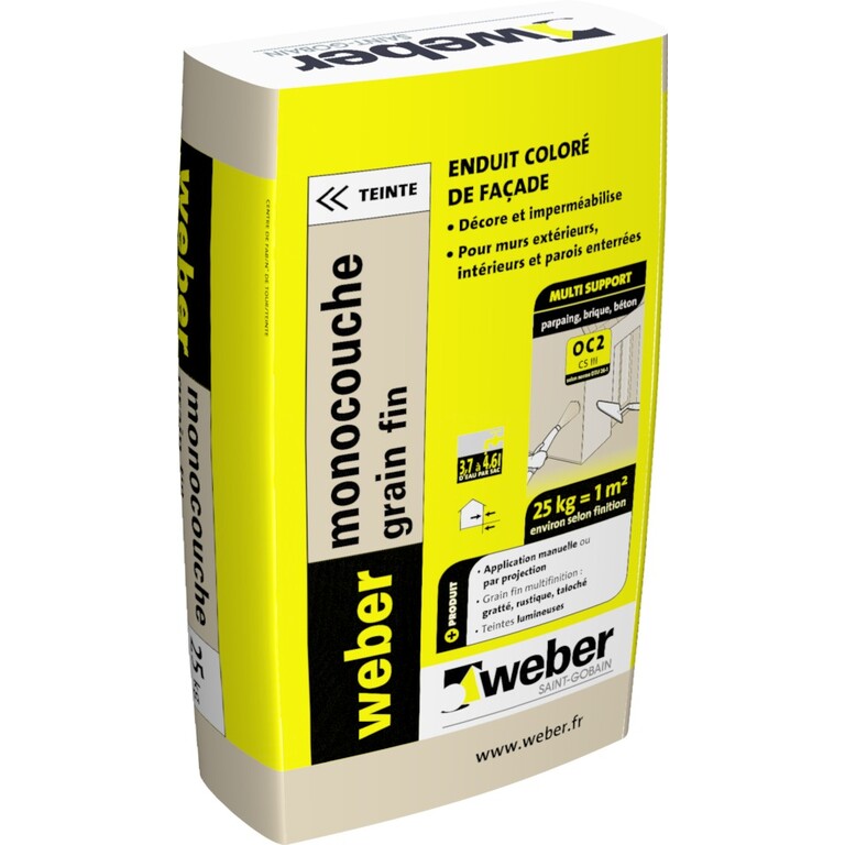 Enduit Exterieur Monocouche Sur Beton Et Parpaings Weber Monocouche Grain Fin Enduit Colore D Impermeabilisation Et De Decoration Des Facades
